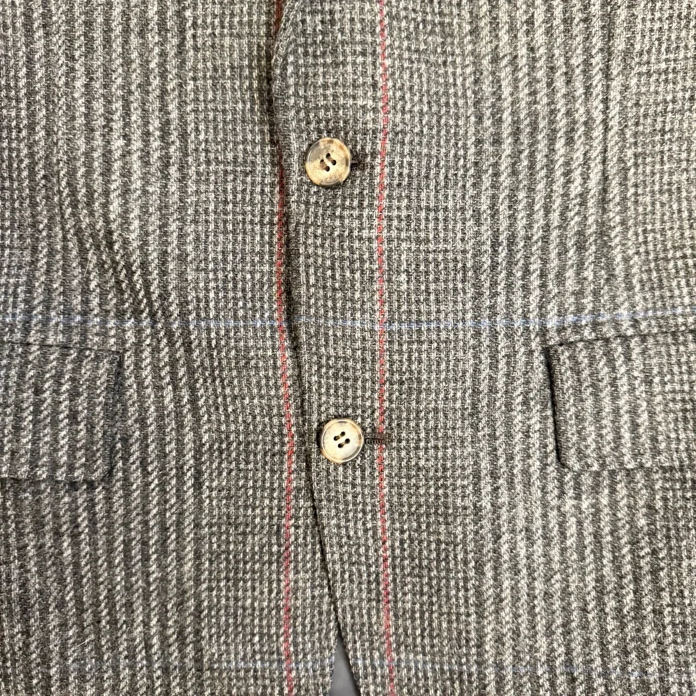 Southwick Wool Blazer 40R Gray Glen Plaid Tweed Sport Coat Union Made USA